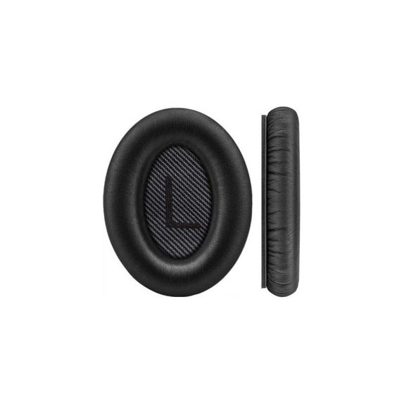 Náhradní Náušníky pro Bose QuietComfort 35, Paměťová pěna + PU kůže, Černé, 1 pár