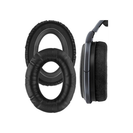 Náhradní Náušníky pro Sennheiser HD650, Paměťová pěna + PU kůže, Černé, 1 pár