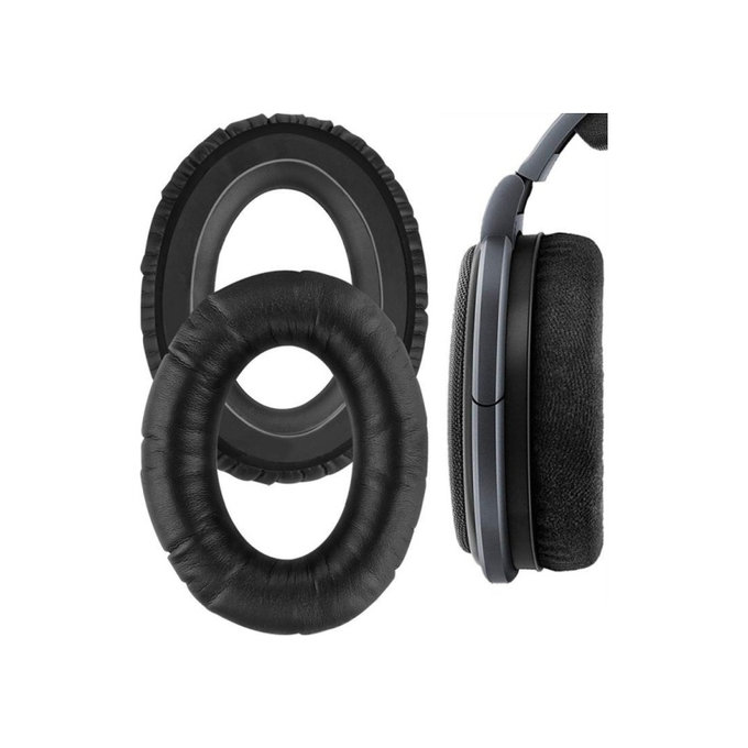 Náhradní Náušníky pro Sennheiser HD650, Paměťová pěna + PU kůže, Černé, 1 pár