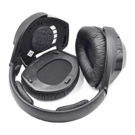 Náhradní Náušníky pro Sennheiser HDR175, RS175, Paměťová pěna + PU kůže, Černé, 1 pár