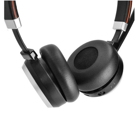 Náhradní Náušníky pro Jabra Evolve 20, 30, 40, PU kůže, Černé, 1 pár