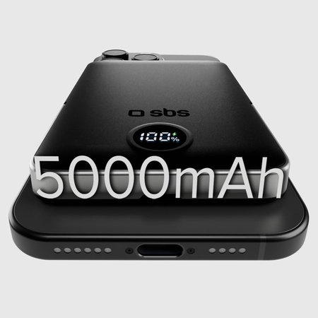 SBS - PowerBank 5000mAh, 20W, Power Delivery, Mag Stand, černá