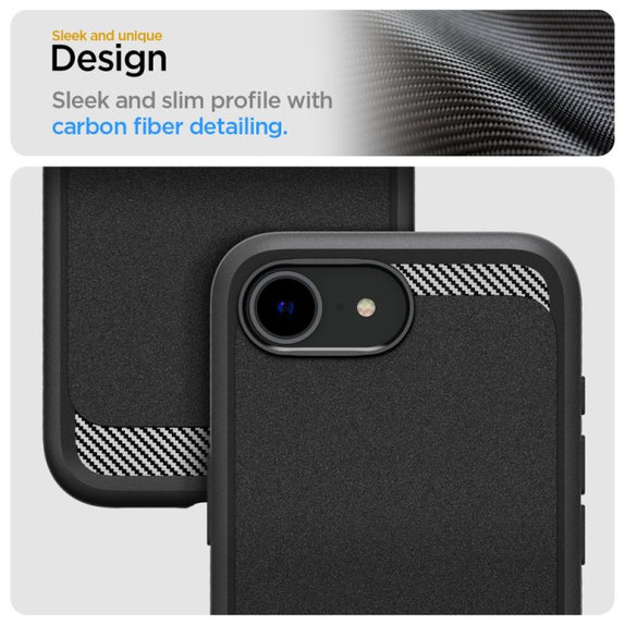 Spigen - Pouzdro Rugged Armor s MagSafe pro iPhone 16e, Matte Black