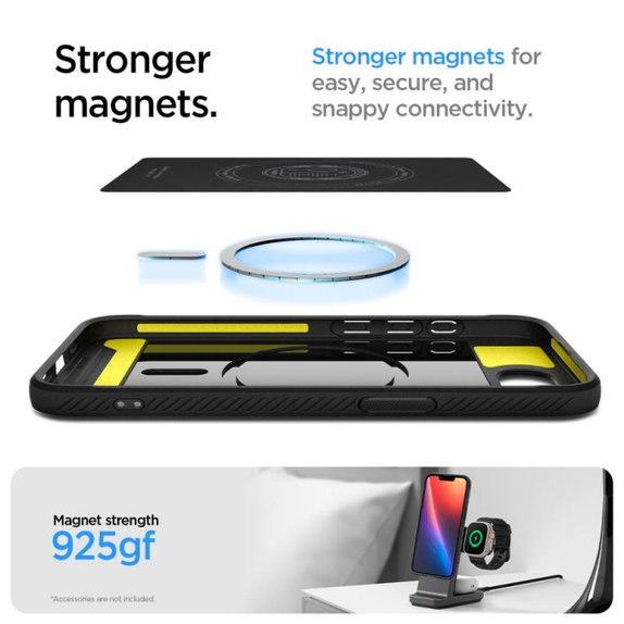 Spigen - Pouzdro Rugged Armor s MagSafe pro iPhone 16e, Matte Black