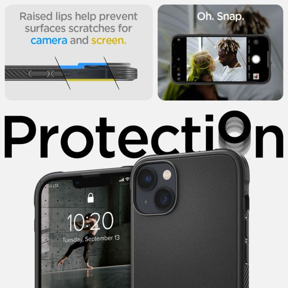 Spigen - Pouzdro Rugged Armor s MagSafe pro iPhone 14, Matte Black
