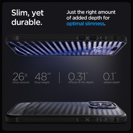Spigen - Pouzdro Rugged Armor s MagSafe pro iPhone 15 Pro, Matte Black