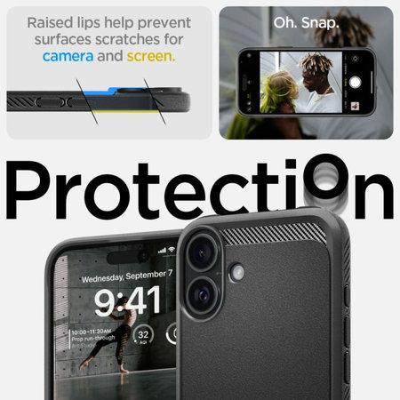 Spigen - Pouzdro Rugged Armor s MagSafe pro iPhone 16, Matte Black