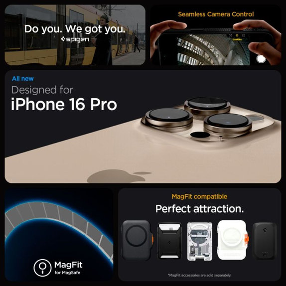 Spigen - Pouzdro Liquid Air "T" s MagSafe pro iPhone 16 Pro, Matte Black
