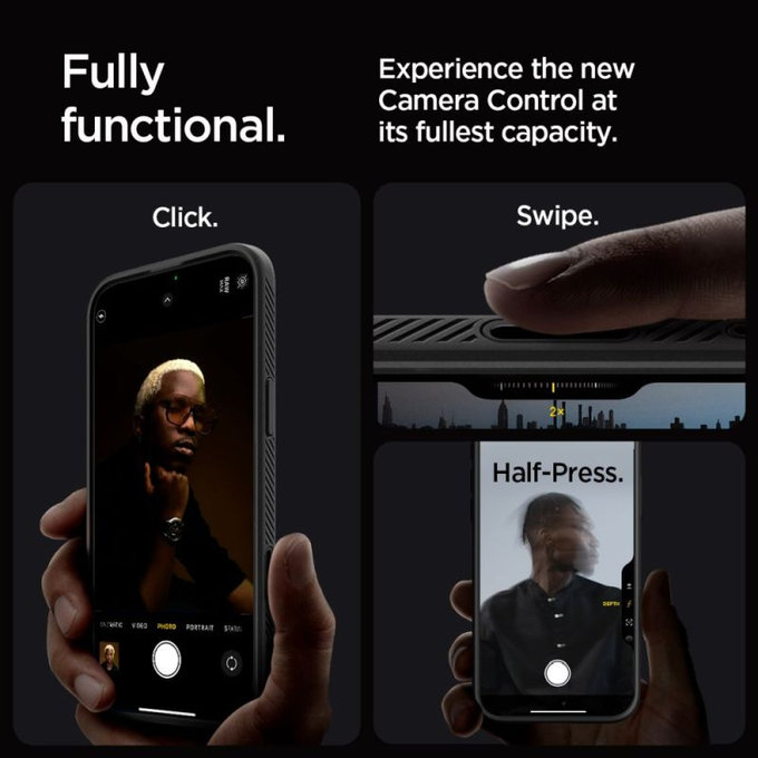 Spigen - Pouzdro Liquid Air "T" s MagSafe pro iPhone 16 Pro, Matte Black