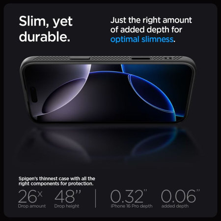 Spigen - Pouzdro Liquid Air "T" s MagSafe pro iPhone 16 Pro, Matte Black