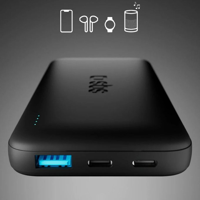 SBS - PowerBank 10000mAh, 10W, Infinity, LiFePO4, USB-C/USB-A, černá