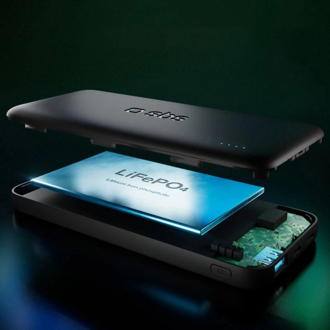 SBS - PowerBank 10000mAh, 10W, Infinity, LiFePO4, USB-C/USB-A, černá