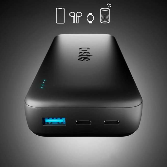 SBS - PowerBank 20000mAh, 10W, Infinity, LiFePO4, USB-C/USB-A, černá