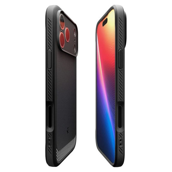 Spigen - Pouzdro Rugged Armor s MagSafe pro iPhone 17 Pro Max, Matte Black