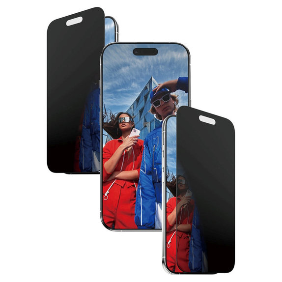 Tvrzené sklo UWF 2-Way Privacy s aplikátorem pro iPhone 17 Air, Černá, PanzerGlass