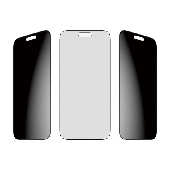 Tvrzené sklo UWF 2-Way Privacy s Fastfit pro iPhone 17 Pro Max, Černá, PanzerGlass