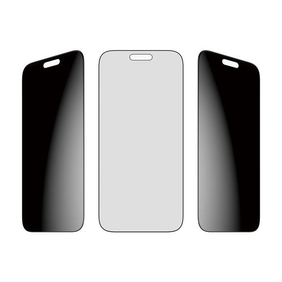 Tvrzené sklo UWF 2-Way Privacy s Fastfit pro iPhone 17 Pro Max, Černá, PanzerGlass
