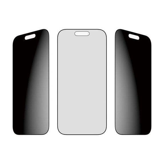 Tvrzené sklo UWF 2-Way Privacy s Fastfit pro iPhone 17/16 Pro, Černá, PanzerGlass