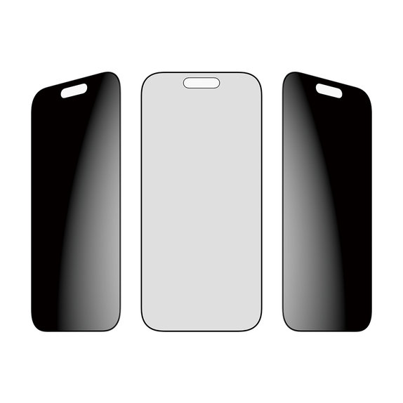 Tvrzené sklo UWF 2-Way Privacy s Fastfit pro iPhone 17/16 Pro, Černá, PanzerGlass