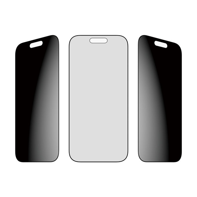 Tvrzené sklo UWF 2-Way Privacy s Fastfit pro iPhone 17/16 Pro, Černá, PanzerGlass