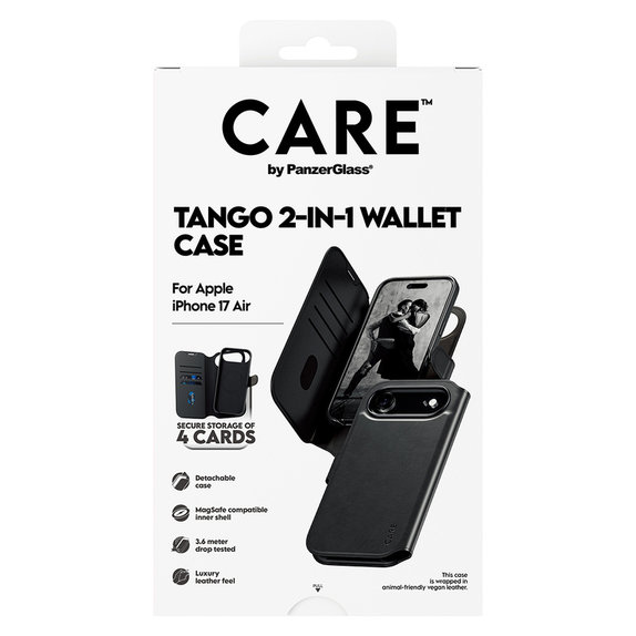 Pouzdro Wallet Tango Two-In-One s MagSAFE by PanzerGlass pro iPhone Air, Černá, PanzerGlass