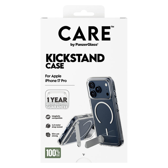 Pouzdro Kickstand pro iPhone 17 Pro, Transparentní, PanzerGlass