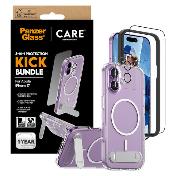 Bundle 3v1 Kick pro iPhone 17, PanzerGlass