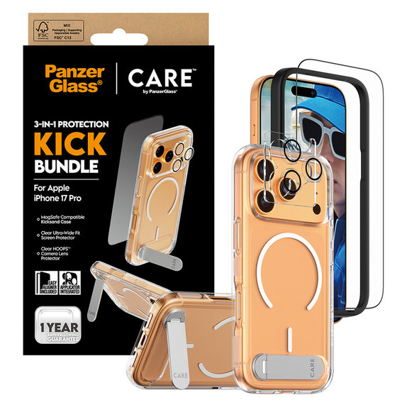 Bundle 3v1 Kick pro iPhone 17 Pro, PanzerGlass