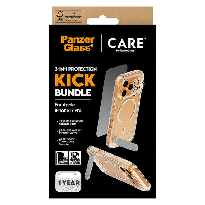 Bundle 3v1 Kick pro iPhone 17 Pro, PanzerGlass