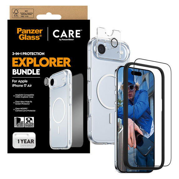 Bundle 3v1 Explorer pro iPhone Air, PanzerGlass