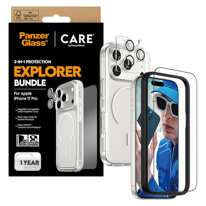 Bundle 3v1 Explorer pro iPhone 17 Pro, PanzerGlass