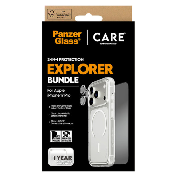Bundle 3v1 Explorer pro iPhone 17 Pro, PanzerGlass