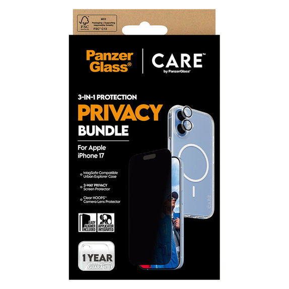 Bundle 3v1 Privacy pro iPhone 17, PanzerGlass