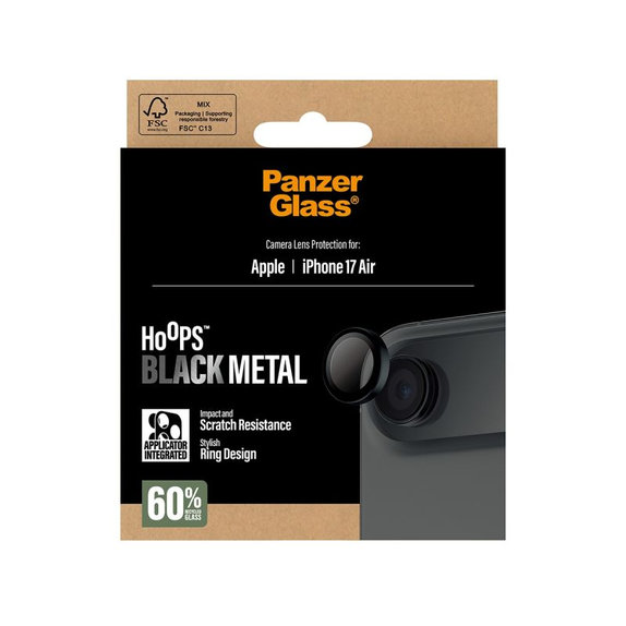 PanzerGlass - Ochranný kryt objektívu Hoops pro iPhone 17 Air, černá