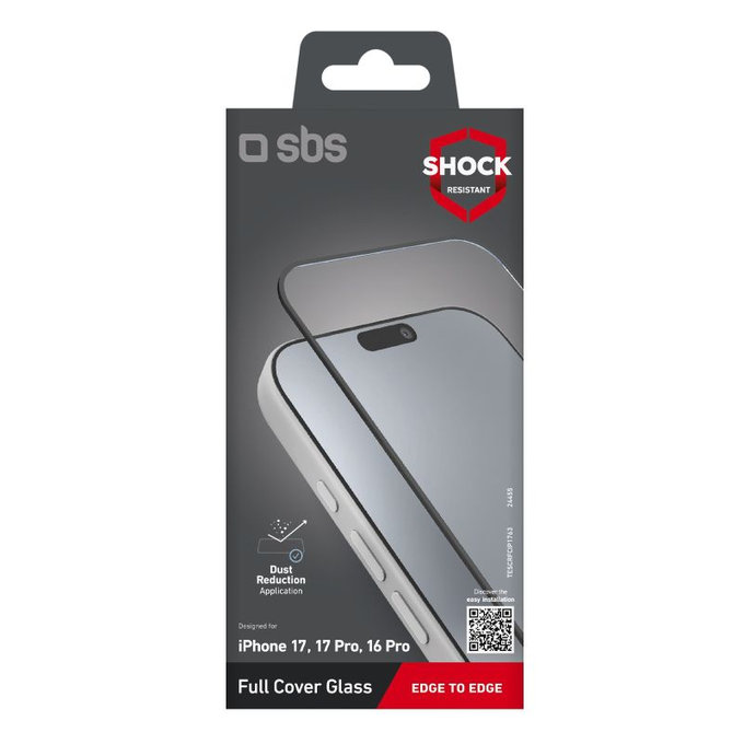 SBS - Tvrzené sklo Full Cover pro iPhone 17/17 Pro/16 Pro, černá