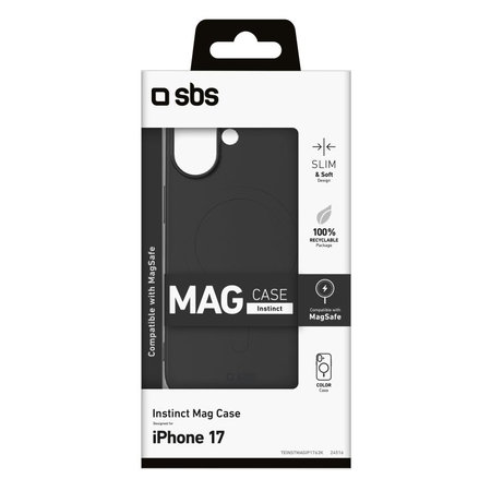 SBS - Pouzdro Instinct Mag kompatibilní s MagSafe pro iPhone 17, černá