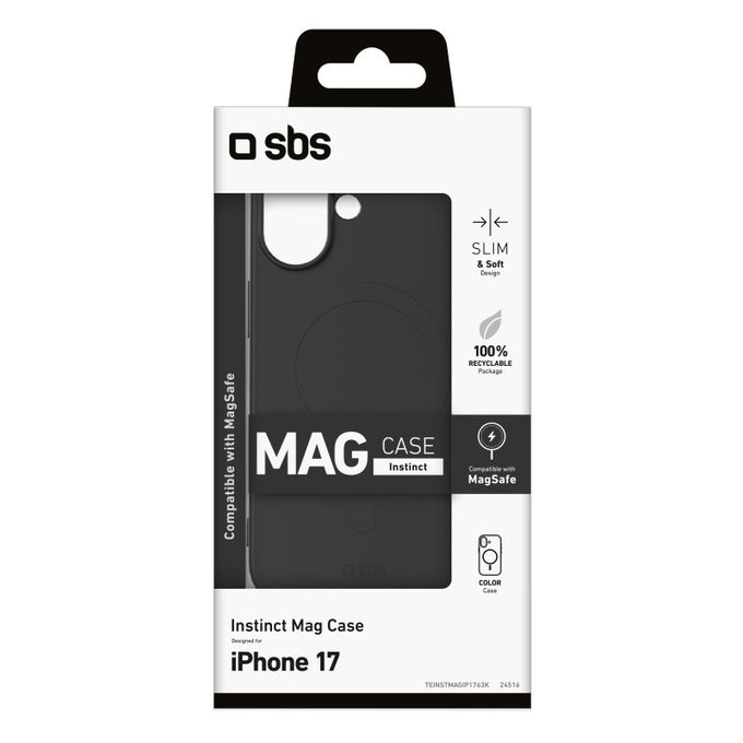 SBS - Pouzdro Instinct Mag kompatibilní s MagSafe pro iPhone 17, černá