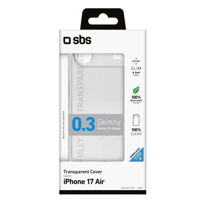SBS - Pouzdro Skinny pro iPhone 17 Air, transparentní