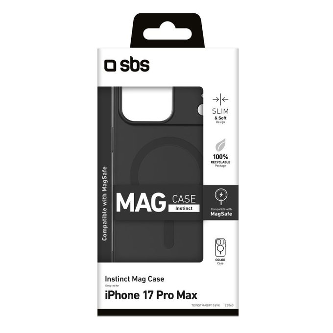 SBS - Pouzdro Instinct Mag kompatibilní s MagSafe pro iPhone 17 Pro Max, černá