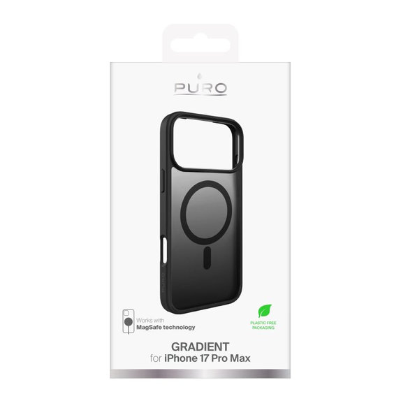 PURO - Pouzdro Gradient s MagSafe pro iPhone 17 Pro Max, černá