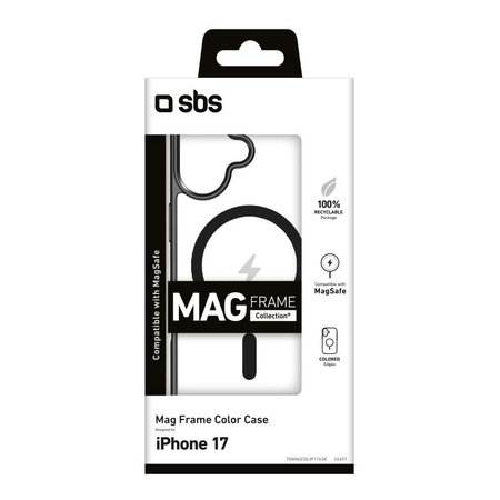 SBS - Pouzdro Mag Frame kompatibilní s MagSafe pro iPhone 17, černá