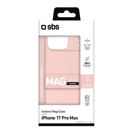 SBS - Pouzdro Instinct Mag kompatibilní s MagSafe pro iPhone 17 Pro Max, růžová