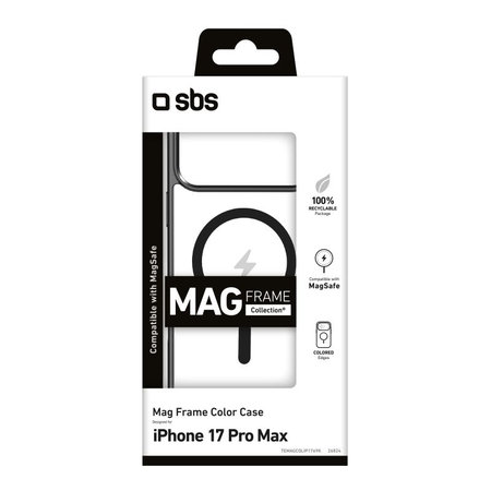 SBS - Pouzdro Mag Frame kompatibilní s MagSafe pro iPhone 17 Pro Max, černá