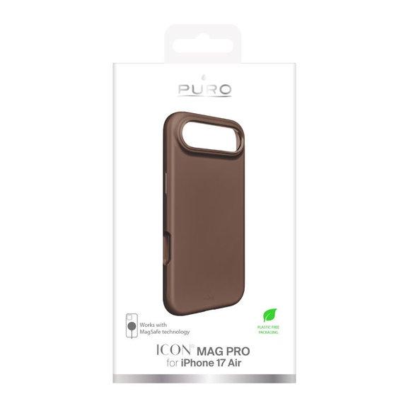 PURO - Pouzdro ICON MAG PRO s MagSafe pro iPhone 17 Air, hnědá