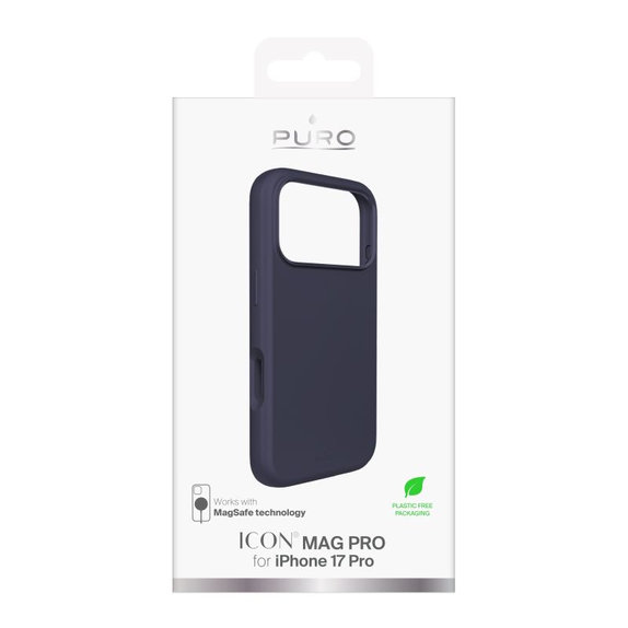 PURO - Pouzdro ICON MAG PRO s MagSafe pro iPhone 17 Pro, tmavě modrá