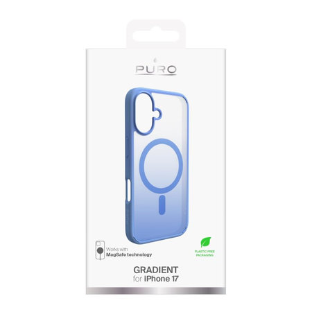 PURO - Pouzdro Gradient s MagSafe pro iPhone 17, modrá