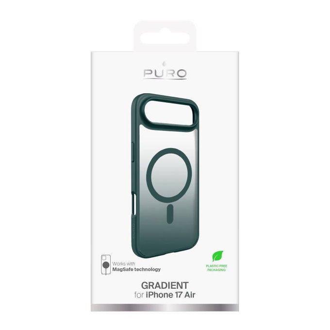 PURO - Pouzdro Gradient s MagSafe pro iPhone 17 Air, Petroleum Green