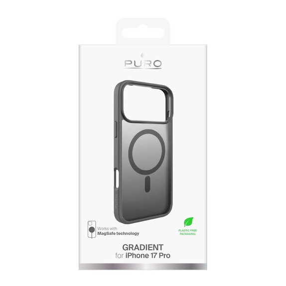 PURO - Pouzdro Gradient s MagSafe pro iPhone 17 Pro, tmavě šedá