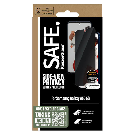 Tvrzené sklo UWF Privacy pro Samsung Galaxy A56 5G, Černá, SAFE by PanzerGlass