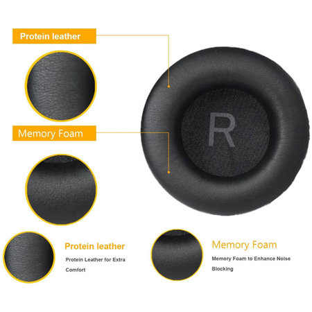 Náhradní Náušníky pro AKG K52, K72, K92, K240, Paměťová pěna + PU kůže, Černé, 1 pár